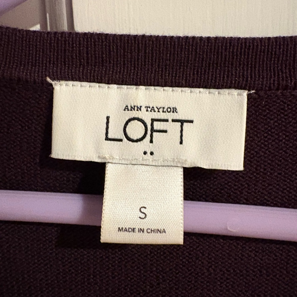 🎾LOFT Purple and Pink Argyle Cardigan - Picture 7 of 7